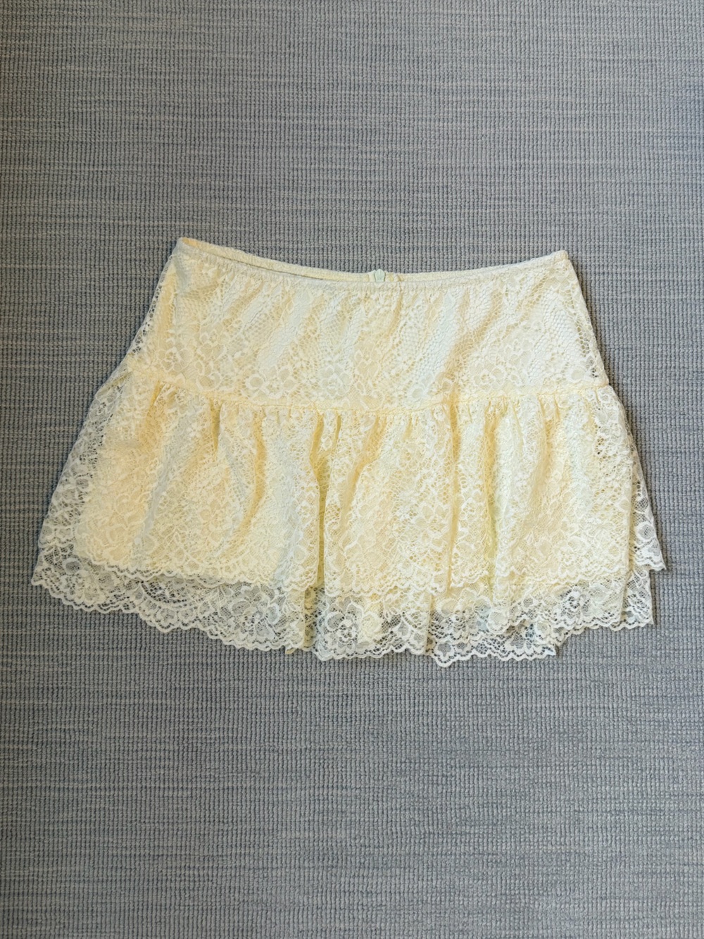 Yellow Lace Mini Skirt